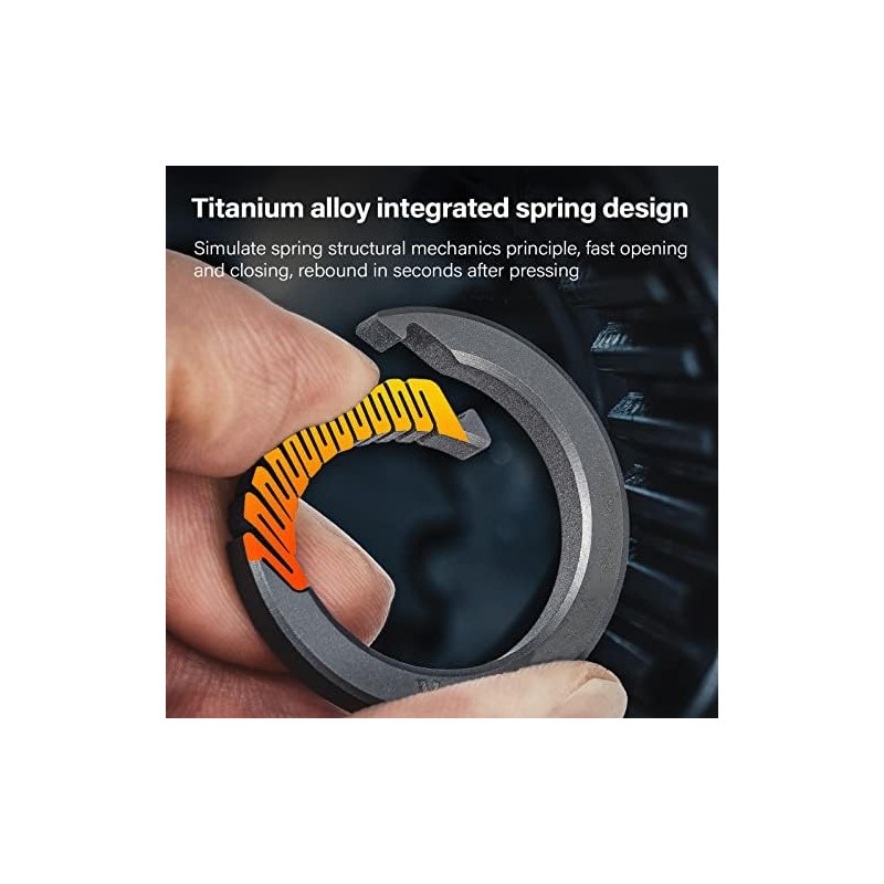 MecArmy Circle Keychain, Titanium Carabiner EDC Key Ring Clip, Anti-Lost