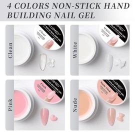 AIJIMEI 4in1 Nail Extension BuilderGel 15mlx2PCS Clear Nail Extension Gel Set Hard Gel for Nail Strengthen Nail Art Salon Home DIY (2PCS Clear)