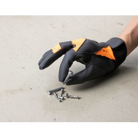 Prohands Synthetic Leather PU Embossed Gloves pu625 , orange