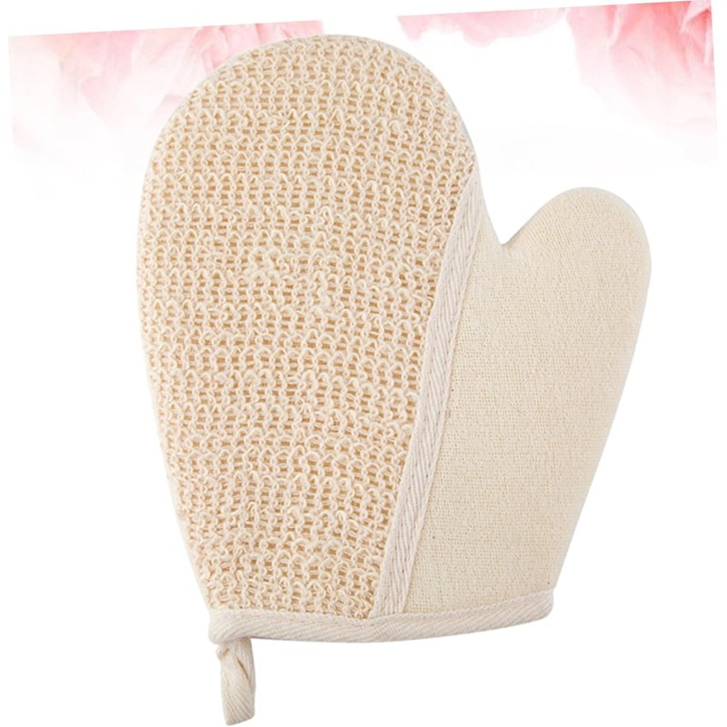 Guantes de Baño Exfoliantes de Lino Beige PLAFOPE 2 Piezas