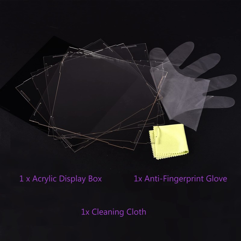 DMiotech 1 Pack Acrylic Display Case Box Transparent Dustproof Showcase,