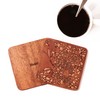 Madrid Map Coaster, Set of 4, Sapele Wooden Coaster with