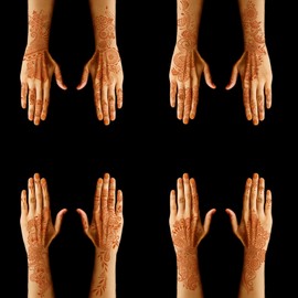 12 Sheets Henna Tattoo Stickers, Waterproof Red Ink Henna hands Tattoo ，Mehndi Fake Tattoos for Women Girls