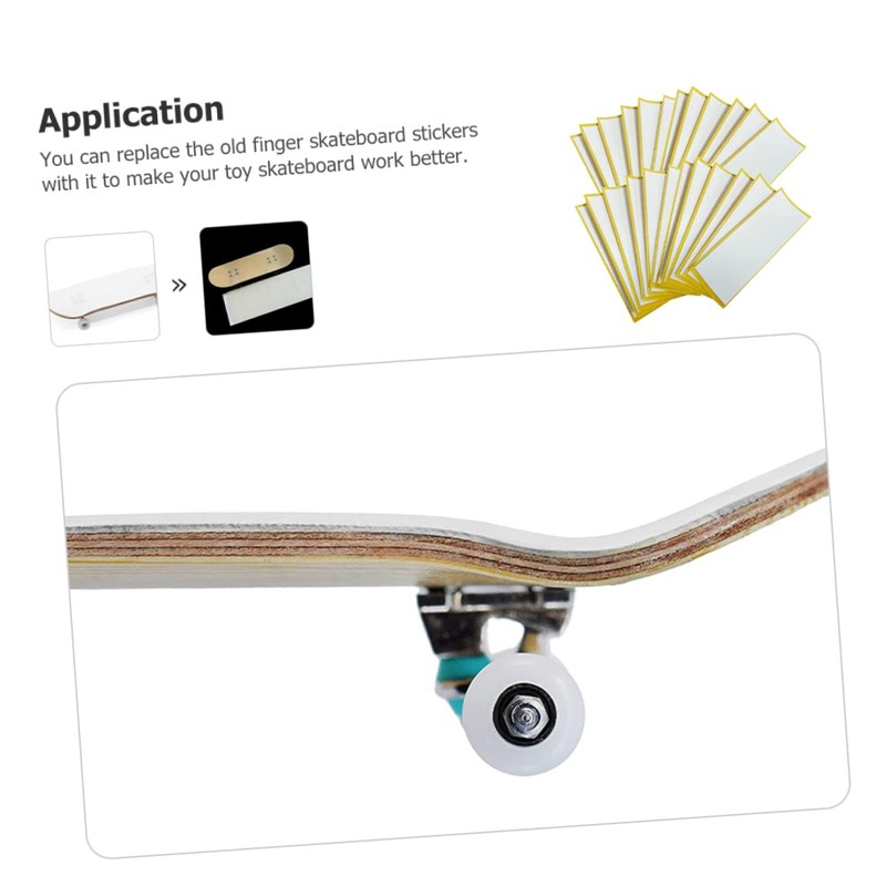 Toddmomy 10Pcs Fingerboard Foam Grip Tape, 10pcs Finger Skateboard Stickers