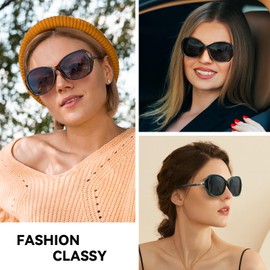 Rmmeey Sunglasses for Women Trendy Polarized Oversized Big Sun Glasses Ladies Shades UV Protection