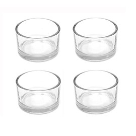 4PCS Glass Tea Light Candle Holders Clear Retro Cylinder Votive Mini Candle Holder Christmas Valentines Day Birthday Party for Home Decor Weddings Parties and Table Settings