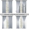 BONZER White Sheer Tulle Overlay Blackout Curtains Grommet Top Mix