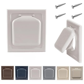 NO-PEST VENT, Exclusive Dual Door Dryer Vent Cover Outdoor 4 inch with Collar, Made in USA w Highest UV Resistant Plastic in any Outdoor Vent Cover (Light Grey, 4 inch W/O Duct Tube)