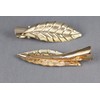Gold leaf feather leaves metal side alligator gator clip hair