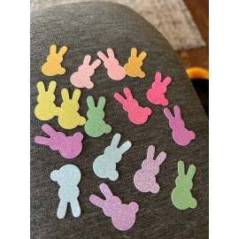 Fiskars 50 Easter Bunny Glitter Rabbit Die Cuts Punches Confetti  Fiskars punch Peeplike