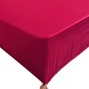 ROOEE Satin Silk Fitted Sheet with Pillowcase Set Breathable Soft