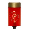 Star Solar LED Grave Light "Heart", Red/Gold, Height 12 cm,