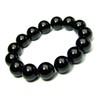 [hinryo] 14 mm AAAAA Cabasset Black Crystal Bracelet Natural Stone Power