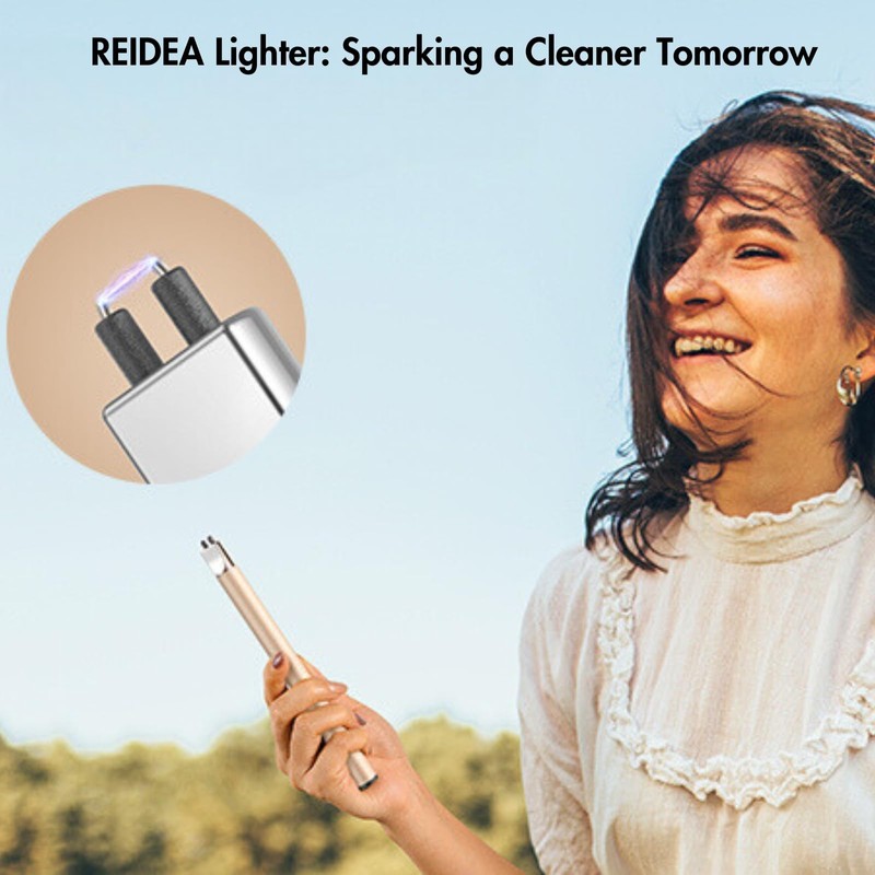 [2 Pack] REIDEA Electronic Candle Lighter Arc Windproof Flameless USB