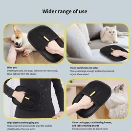 AALFA Pet Hair Remover Glove Pad for Furniture – Reusable Lint Brush Mitt for Cats and Dogs, Static Cleaning Glove with Mesh Fabric, Easy to Wash and Use (1)