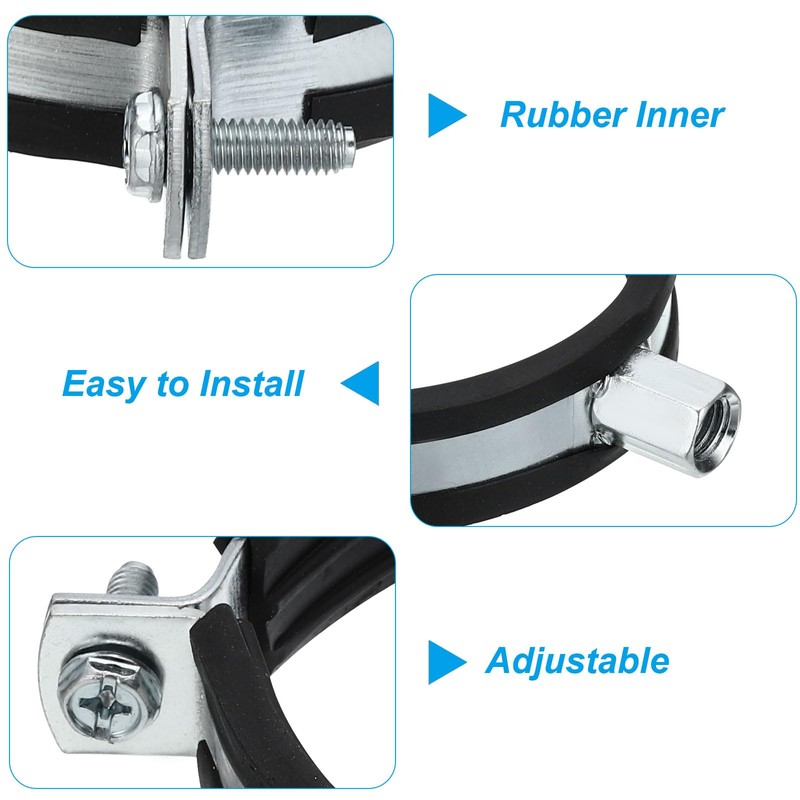 PATIKIL Split Ring Pipe Hanger, 2Pcs 4"(100mm) Zinc Plated Iron