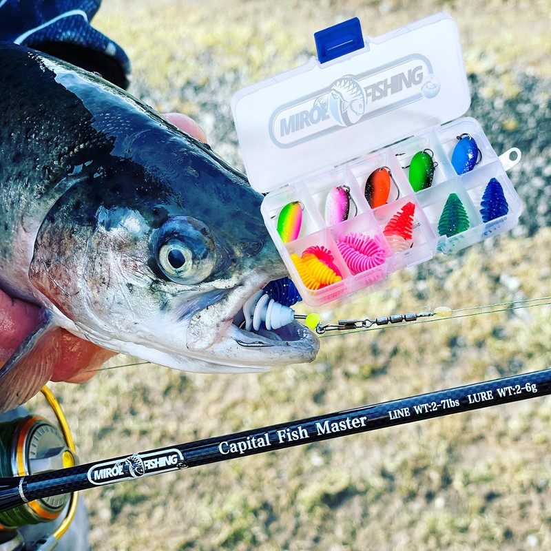 Premium 18-piece bait set with rubber baits, spoons, hooks with