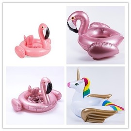 Factory Stock Flamingo Swimming Ring & Unicorn Inflatable Seat Tube lf1663 Free Size/60cm Unicorn Split Swim Ring 5ea