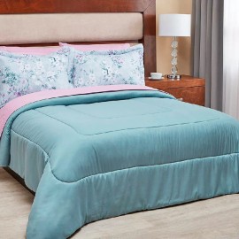 Elefantito Edredon King Size 2 Vistas Greta Gris Floral Envio Gratis