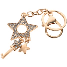 Operitacx Pentagram Keychain Circle Purse Car Acessories Crystal Purse Diamond Purse Keychains for Car Keys Crystal Car Hanging Ornament Key Chain Accessories Men Pretty Metal Man