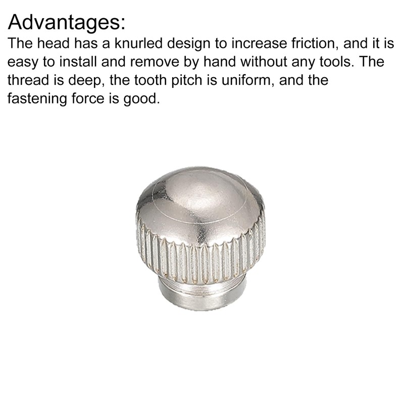 sourcing map Knurled Thumb Nuts, 2pcs M3 x D13mm x