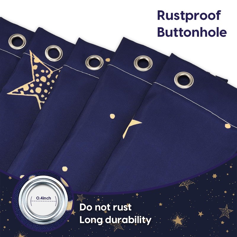 Amaredom Star Shower Curtain, Celestial Shower Curtain for Bathroom, Waterproof