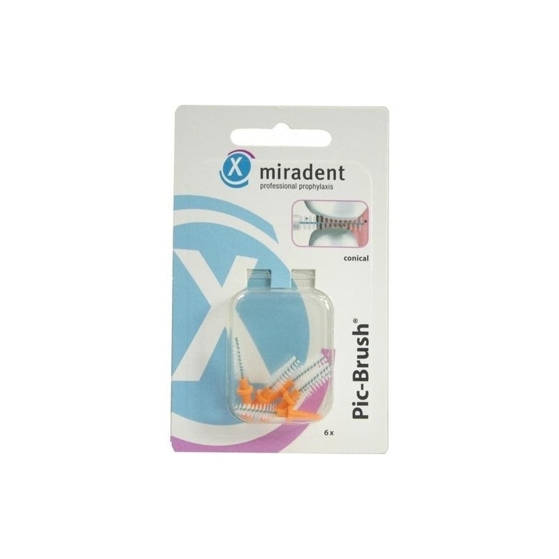 Miradent Pic-Brush Interdental Brushes Orange Conical 2.5 - 5.0mm 6