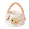 Ouksma Plush Lamb Storage Basket for Easter, Egg Hunting Bag