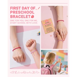 BxkSky First Day of Preschool Pre K Bracelet Back to School Mommy and Me Mom Mother Daughter Back to School Gifts