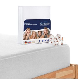 Mattress protector 90 x 200 cm with Tension Fixation, Waterproof Cotton (Oeko-Tex® Standard 100); Offers Mattress Protection; Serves as an Incontinence Pad; Washable at 60 °C