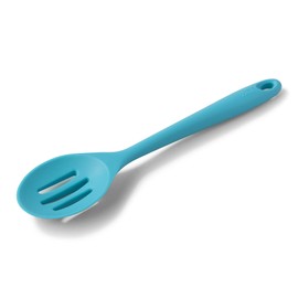Zeal Silicone Non Scratch Slotted Spoon, Aqua Blue, 28 cm