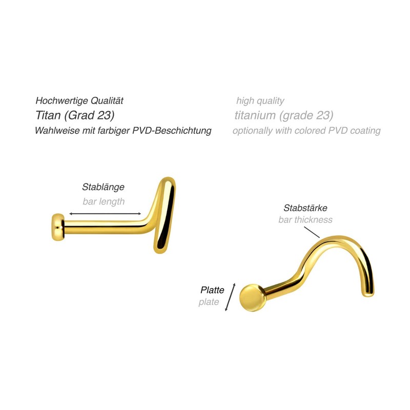 PIERCINGLINE Nose Piercing | Titanium | 2 mm Plate |