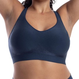 brasier interior para mujer, brasier inalámbrico para uso diario con correas ajustables, marino, 3G