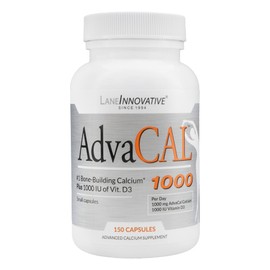 Lane Innovative - AdvaCAL 1000, Advanced Calcium Supplement, Easy to Swallow Extra Small Capsule, Supports Increased Bone Density (150 Capsules)