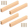 dentedeleao Pack of 4 Furniture Handles, Wooden Cabinet Handles with