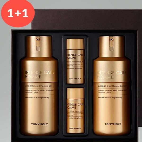 Tony Moly [1+1] Intense Care Gold 24K Snail Homme Skin Care 2-piece Set_Songpa Branch, No Options