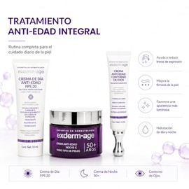 Kit Exderm Age Skincare Antiedad 3 Piezas, Rutina Facial Completa Da y Noche para Piel 50 - Crema de Da FPS 20 50ml, Crema de Noche 50ml y Contorno...
