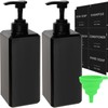 Black Soap Dispenser with Waterproof Labels, Thickened Plastic Hand Soap