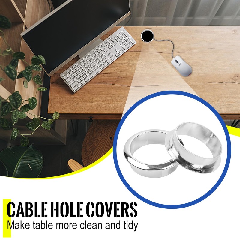 5Pcs 50mm (2 Inch) Cable Hole Cover, ABS Desk Grommet,