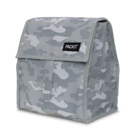 PackIt® Freezable Lunch Bag, Tonal Camo Gray, Built with EcoFreeze® Technology, Foldable, Reusable, Zip and Velcro Closure with Buckle Handle, Designed for Work Lunch and Fresh Lunch On the Go