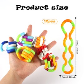 12pcs Twisty Fidget Toy, Sensory Tools, Quiet Fidget Toy, Multicoloured Twisty Fidget Toy for Relaxation, Small Quiet Learning Toy for Adults, Boys, Girls