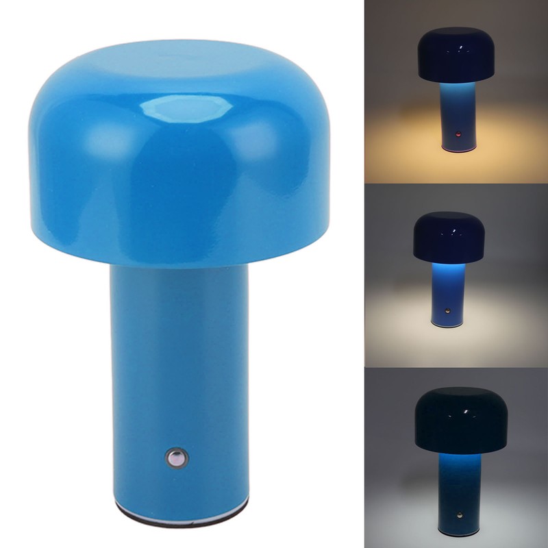 LED Desk Lamp Mushroom Design USB Charging 3 Color Temperature