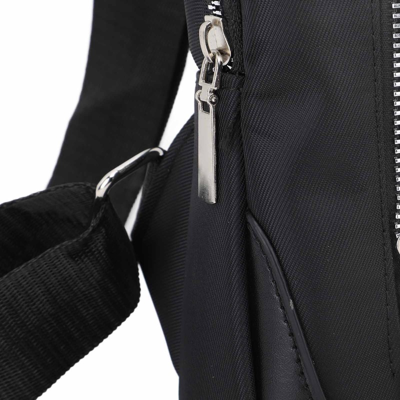 Small Chest Bag Black Color Oxford Fabric Sling Backpack with