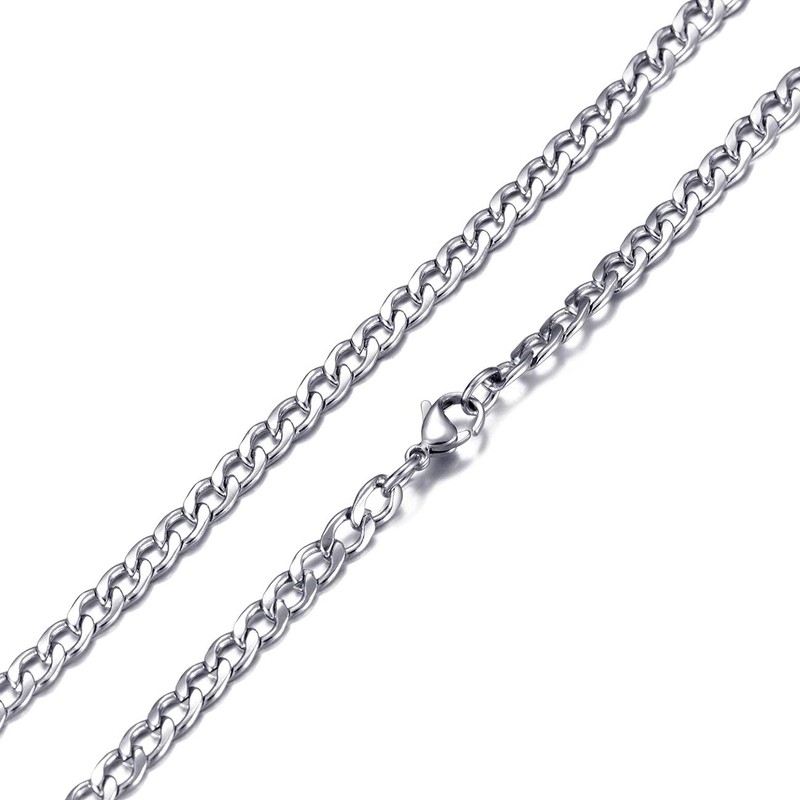 Masada Men's stainless steel necklace from fine to solid wide
