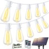Larkvue 96FT(2x48FT) Solar Outdoor String Lights with Remote & Timer,