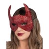 Leg Avenue Rhinestone devil mask, RED, O/S