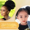Afro Puff Drawstring Ponytail Synthetic Curly Natural Extension Hairpieces (Black-1)