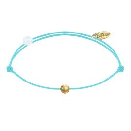 Les POULETTES BIJOUX - Bracelet Link Small Gold-Plated Pearl - Classics - Turquoise, Textile