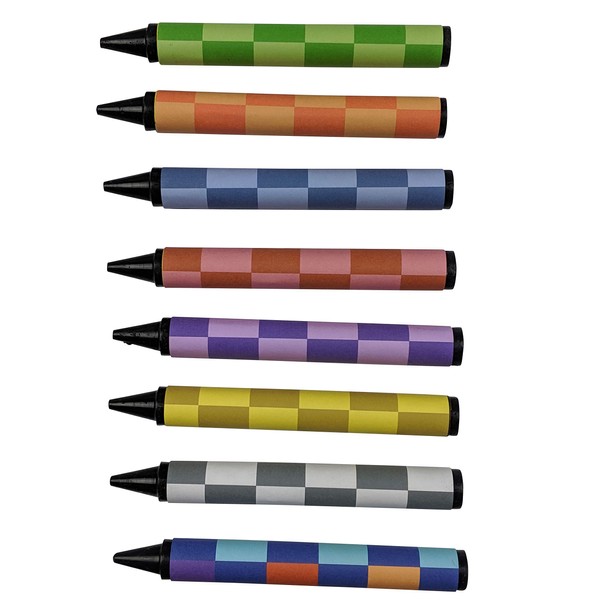 Checkered Jumbo Crayons - 8 Colors (Write Black) C