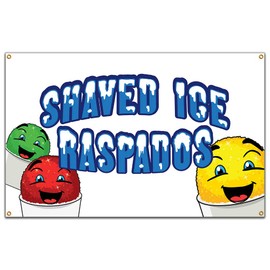 Shaved Ice Raspados 60" Banner Concession Stand Food Truck Single Sided